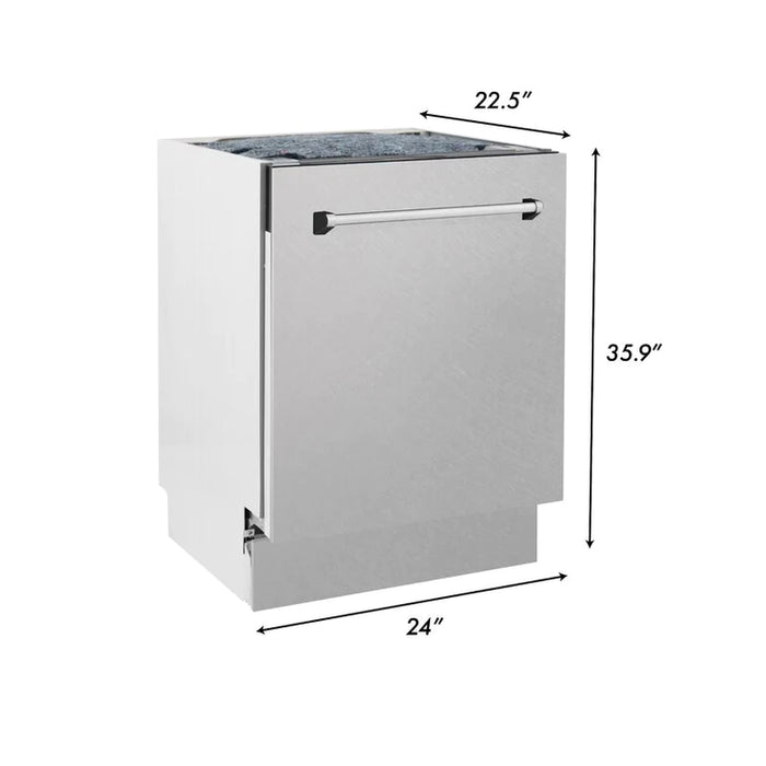 ZLINE 24 in. Top Control Tall Tub Dishwasher in DuraSnow® Stainless Steel and 3rd Rack