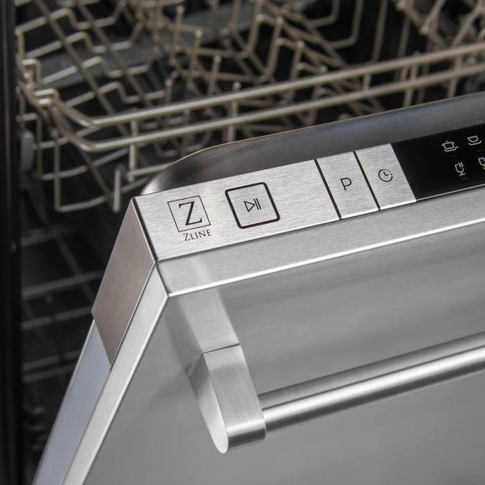 ZLINE 24 in. Top Control Dishwasher in Stainless Steel and Traditional Style Handle