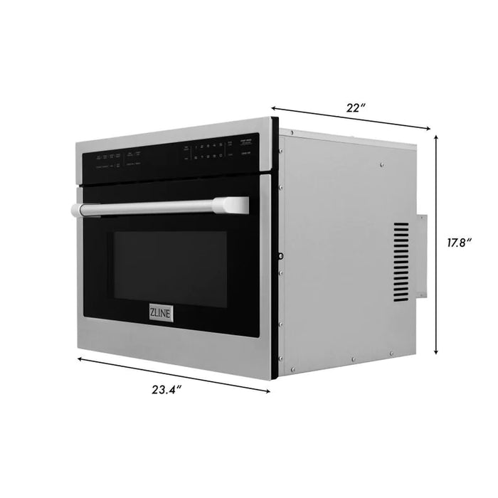 ZLINE 24 in. Built-in Convection Microwave Oven in Stainless Steel with Speed and Sensor Cooking