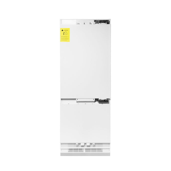 ZLINE 30 In. 16.1 cu. ft. Panel Ready Built-In 2-Door Bottom Freezer Refrigerator with Internal Water and Ice Dispenser