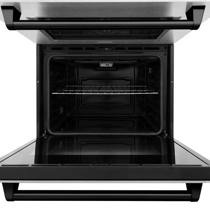 ZLINE 30 In. Autograph Edition Double Wall Oven with Self Clean and True Convection in DuraSnow® Stainless Steel and Matte Black