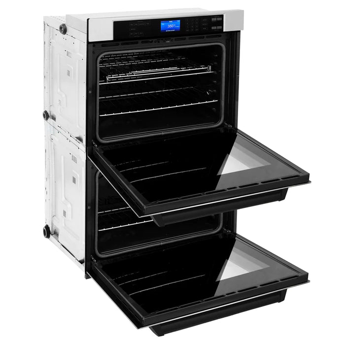 ZLINE 30 In. Autograph Edition Double Wall Oven with Self Clean and True Convection in Stainless Steel and Matte Black