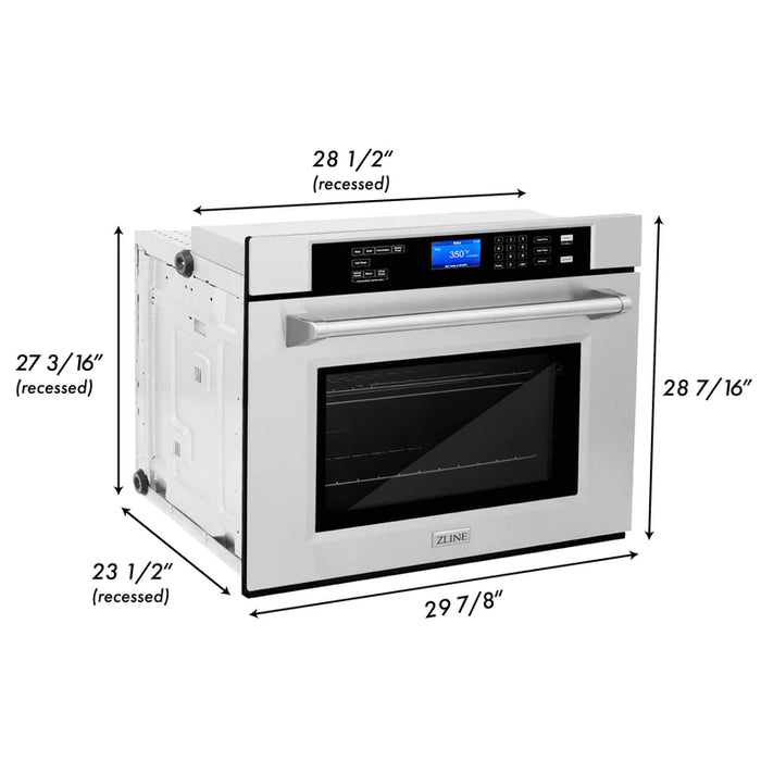 ZLINE 30 in. Professional Single Wall Oven in Stainless Steel with Self-Cleaning