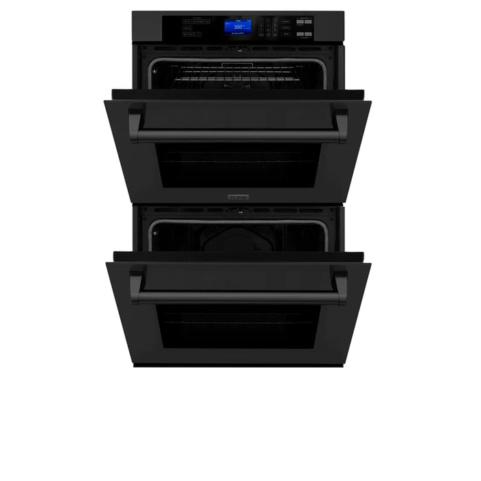 ZLINE 30 in. Professional Double Wall Oven in Black Stainless Steel with Self Cleaning