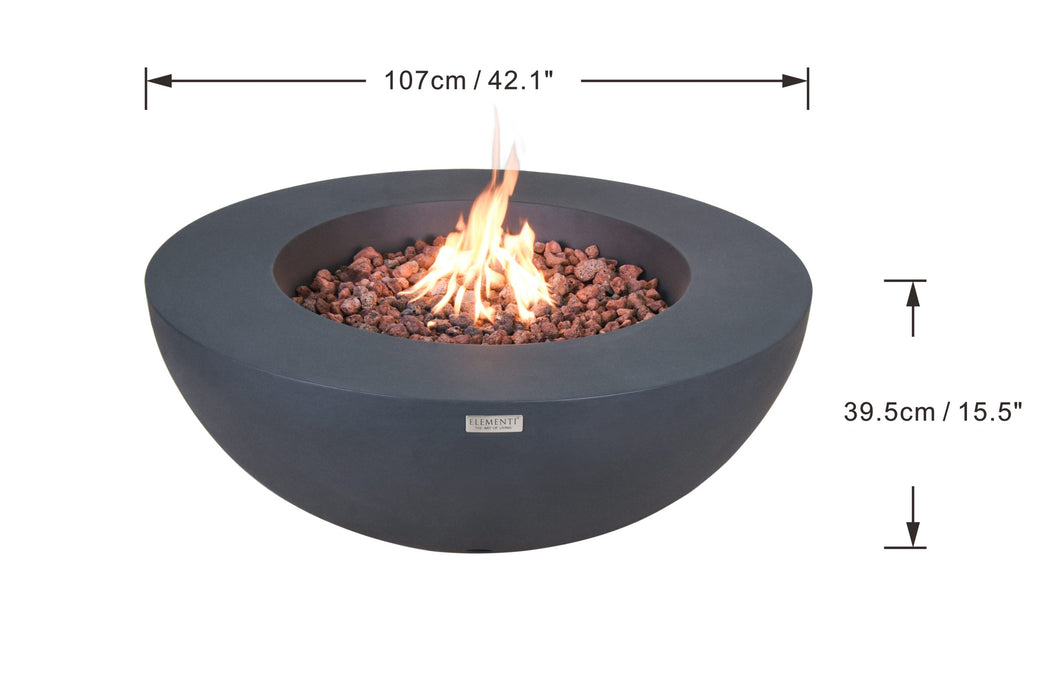 Elementi Lunar Bowl Fire Table - Dark Grey