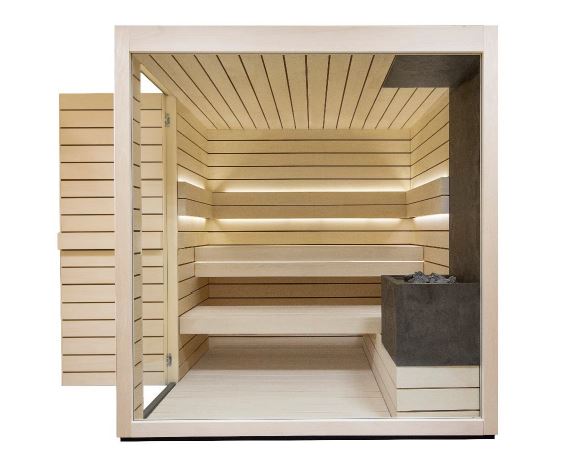 indoor sauna in white background