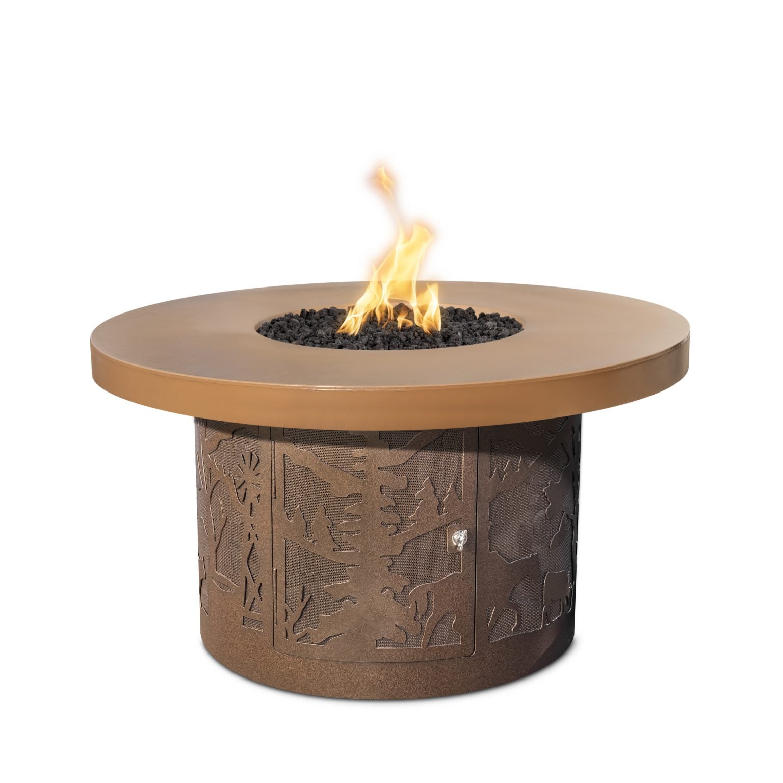 The Outdoor Plus The 46" Round Outback Fire Pit | Concrete Top & Powder Coated Base
