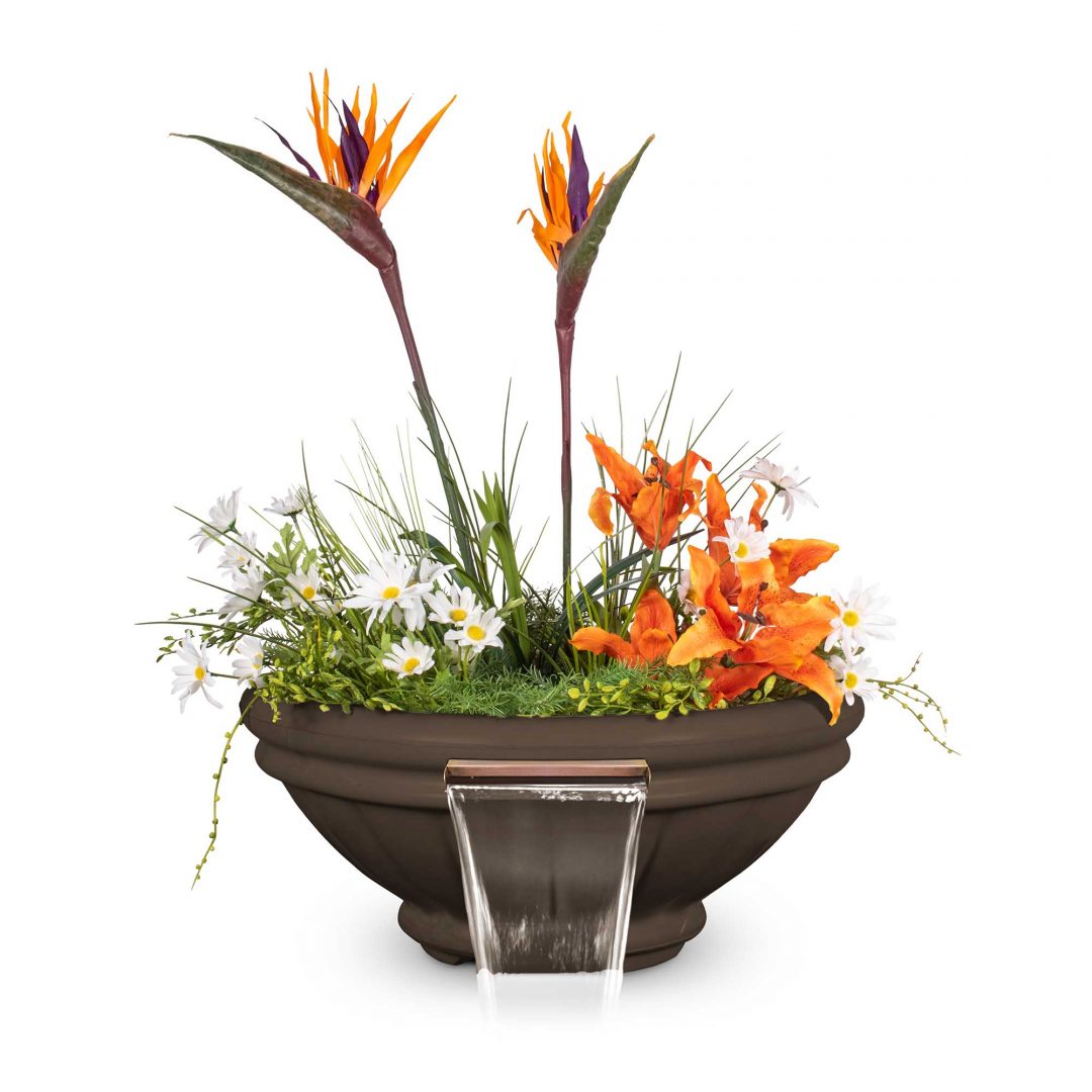 The Outdoor Plus 31" Remi Planter & Water Bowl | Hammered Copper