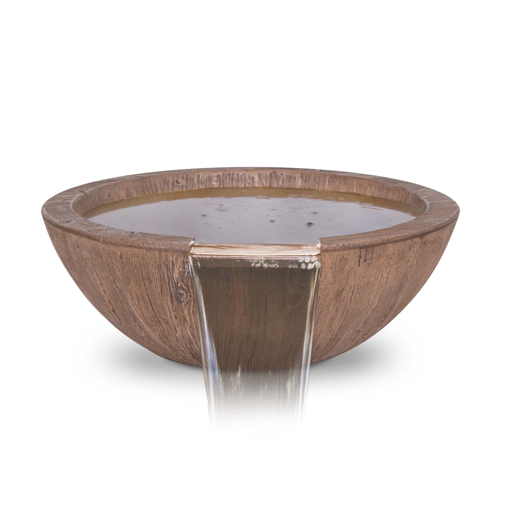 The Outdoor Plus Sedona 27" Water Bowl | Wood Grain