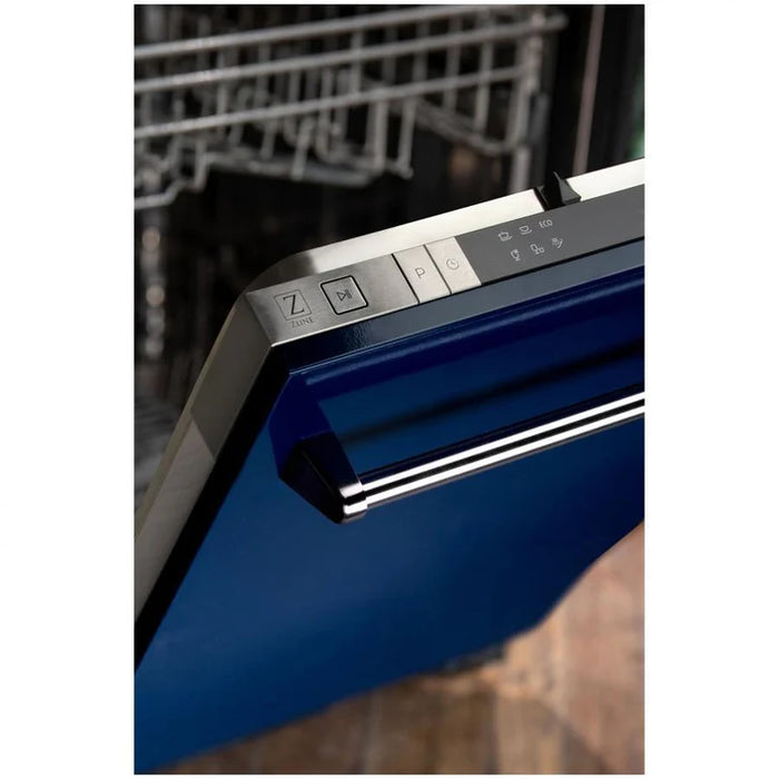 ZLINE 18 in. Top Control Dishwasher in Blue Gloss Stainless Steel