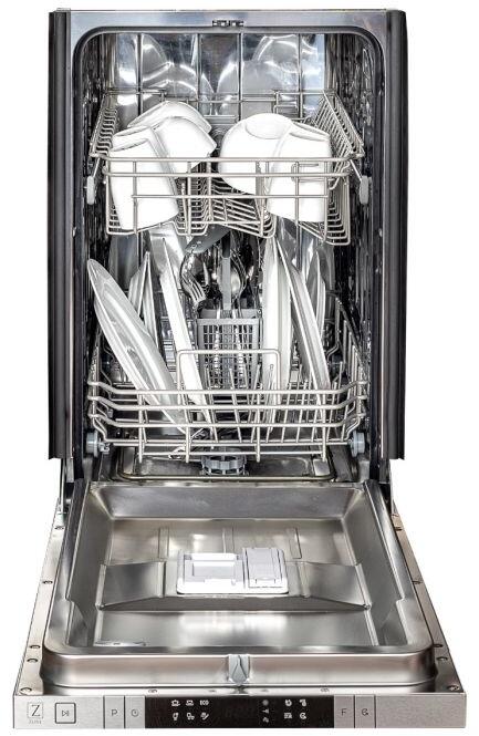 ZLINE 18 in. Top Control Dishwasher in Blue Gloss Stainless Steel with Modern Style Handle
