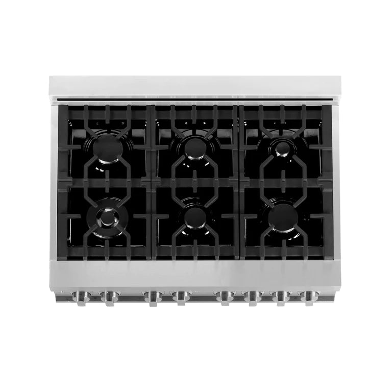 ZLINE 36 Inch Professional Gas Burner and Gas Oven Range in Stainless Steel