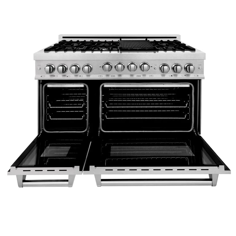 ZLINE 48" Range 6.0 cu. ft. with Gas Stove and Gas Oven in DuraSnow® Stainless Steel