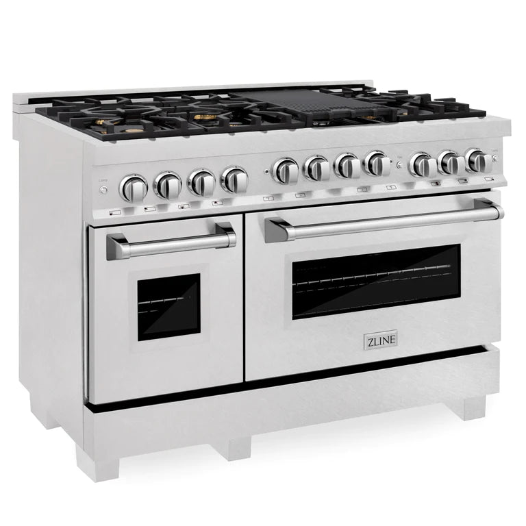 ZLINE 48" Range 6.0 cu. ft. with Gas Stove and Gas Oven in DuraSnow® Stainless Steel