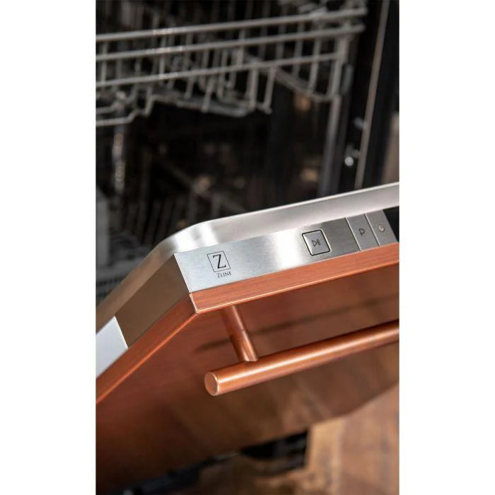 ZLINE 24 in. Top Control Dishwasher in Copper with Stainless Steel Tub