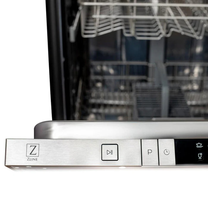 ZLINE 24 in. Top Control Dishwasher in White Matte with Stainless Steel Tub