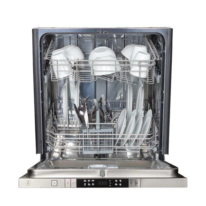 ZLINE 24 in. Top Control Dishwasher in Stainless Steel and Traditional Style Handle