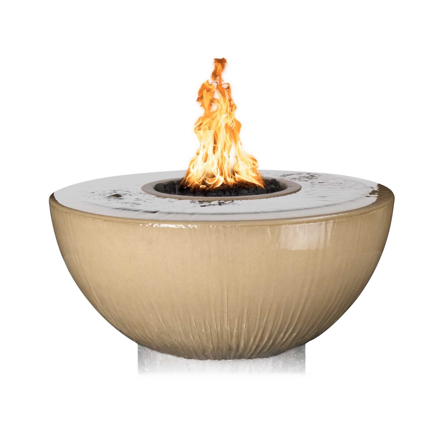 The Outdoor Plus 38″ Sedona Fire & Water Bowl 360° Spill - GFRC Concrete