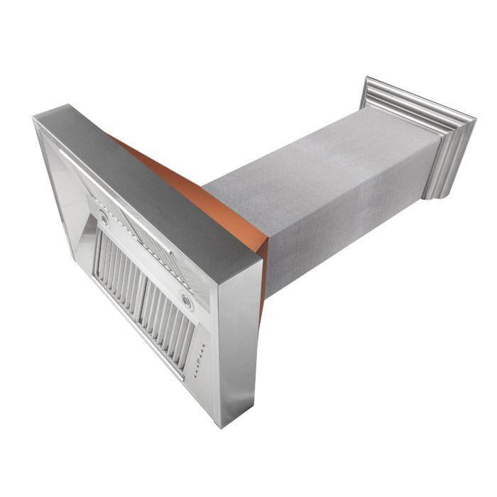 ZLINE 36 in. Ducted DuraSnow® Stainless Steel Range Hood with Copper Shell, 8654C-36