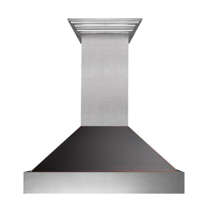 ZLINE 36 in. Ducted DuraSnow® Stainless Steel Range Hood with Oil Rubbed Bronze Shell, 8654ORB-36