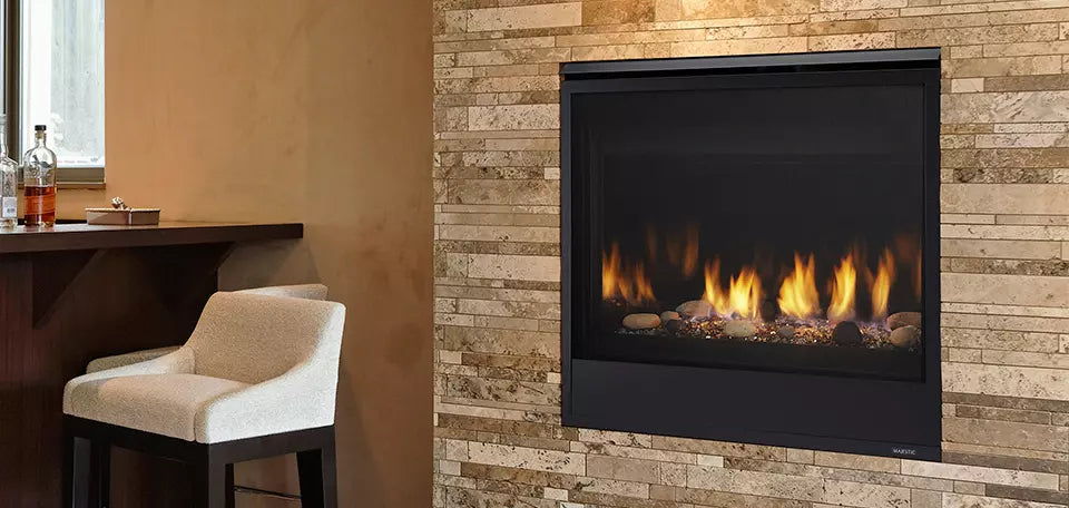 Majestic Quartz Direct Vent Gas Fireplace with IntelliFire Touch ignition