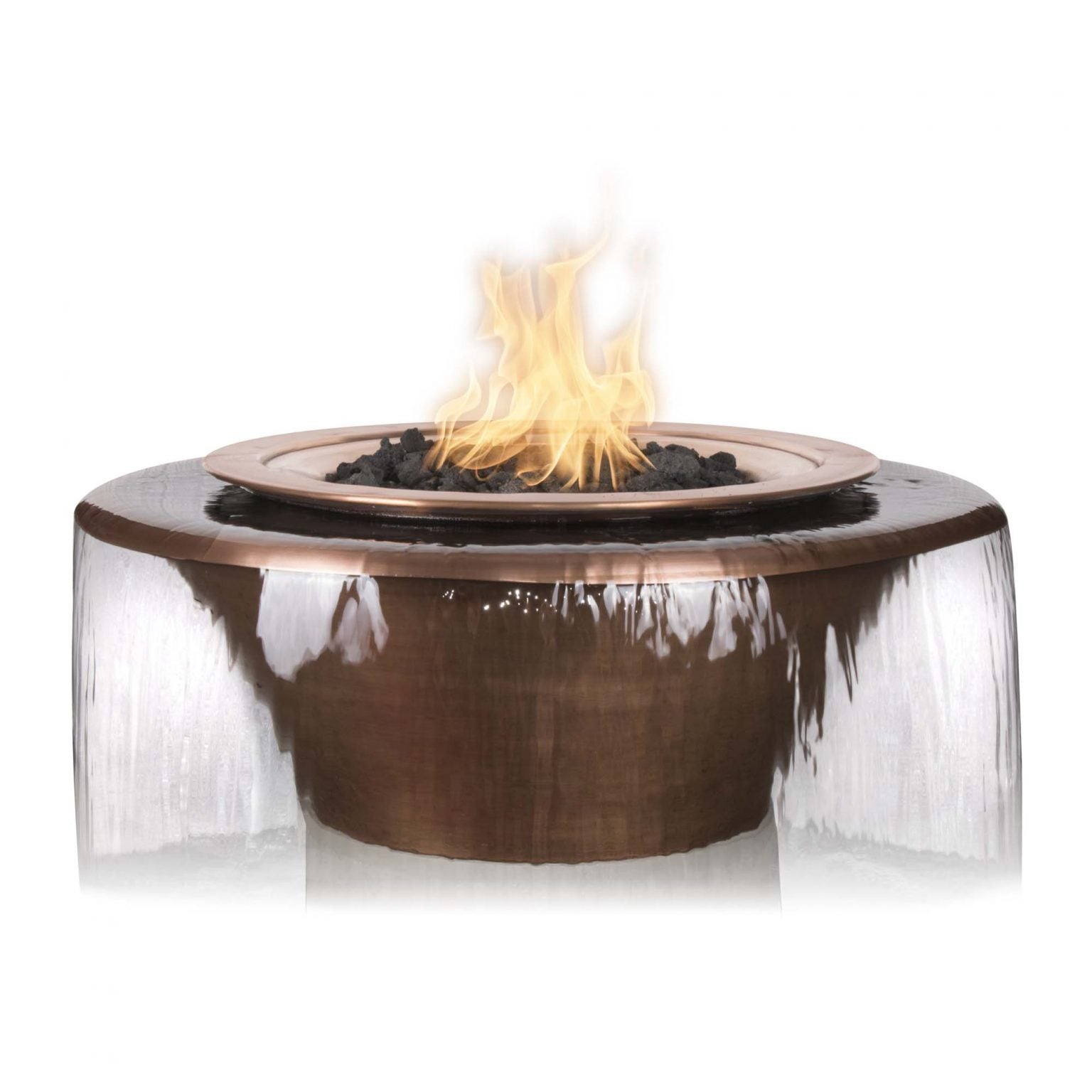 The Outdoor Plus Cazo Fire & Water Bowl 360° Spill | Hammered Patina Copper