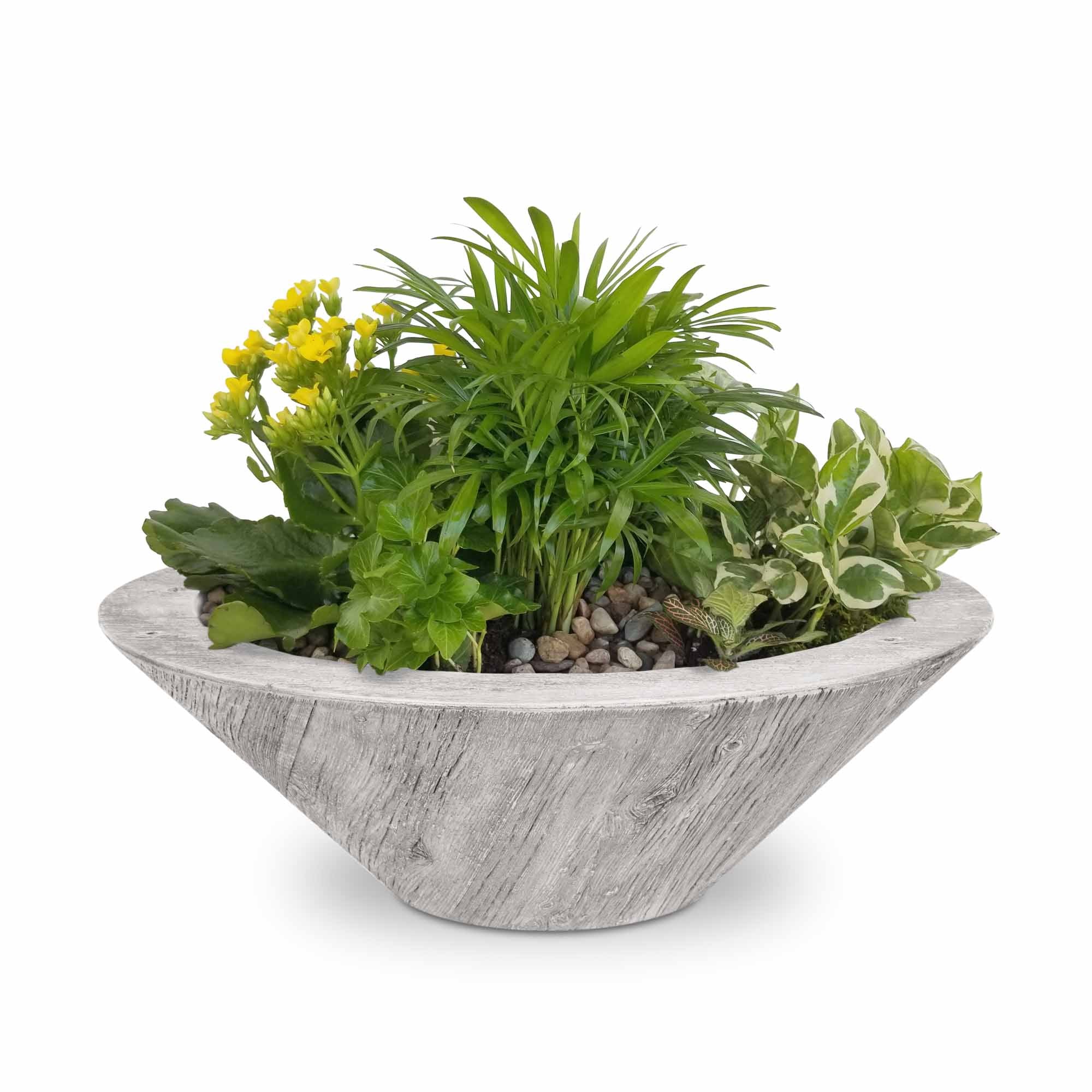 The Outdoor Plus Cazo Planter Bowl | Wood Grain Concrete