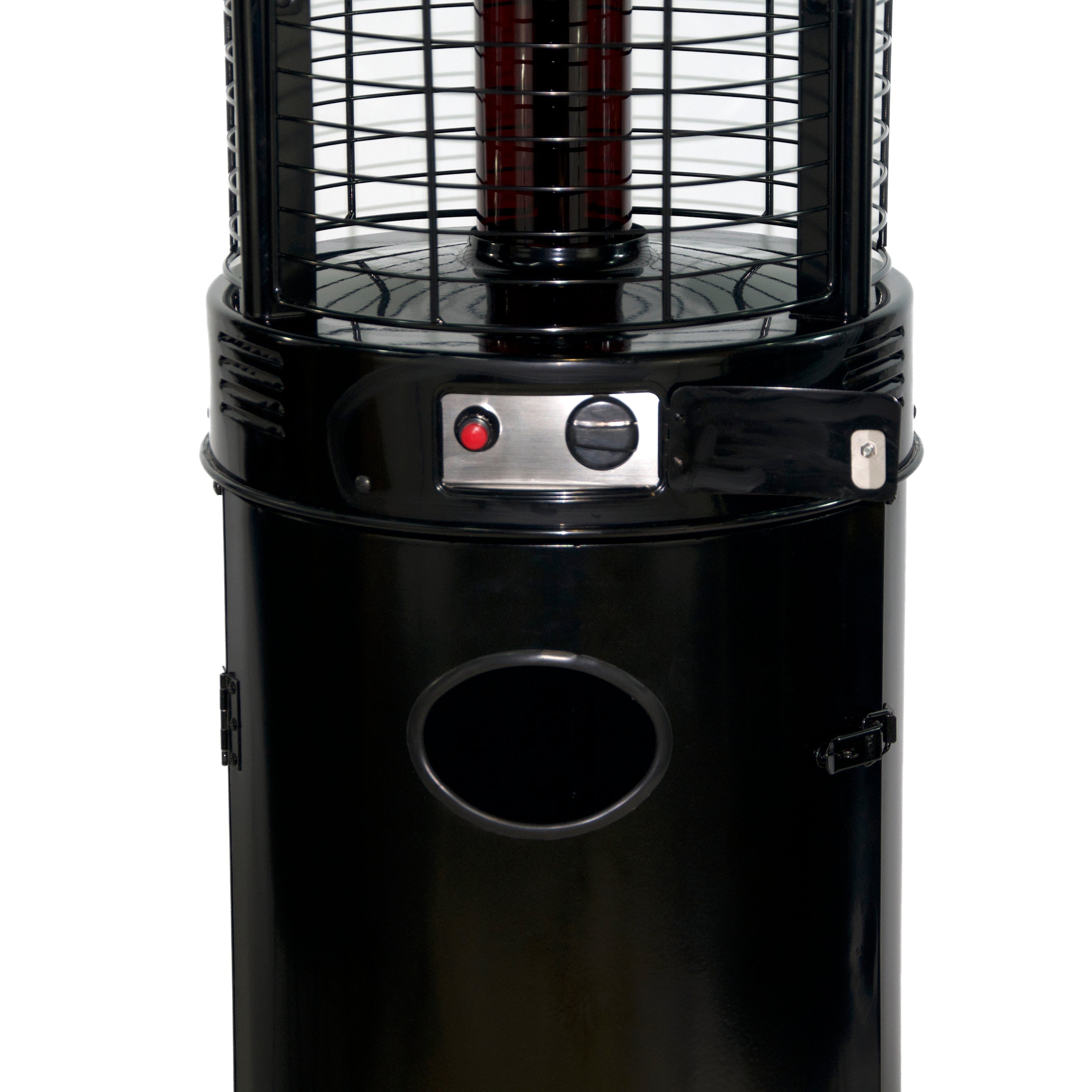 RADtec 80" Ellipse Flame Propane Patio Heater - Black with Ruby Glass