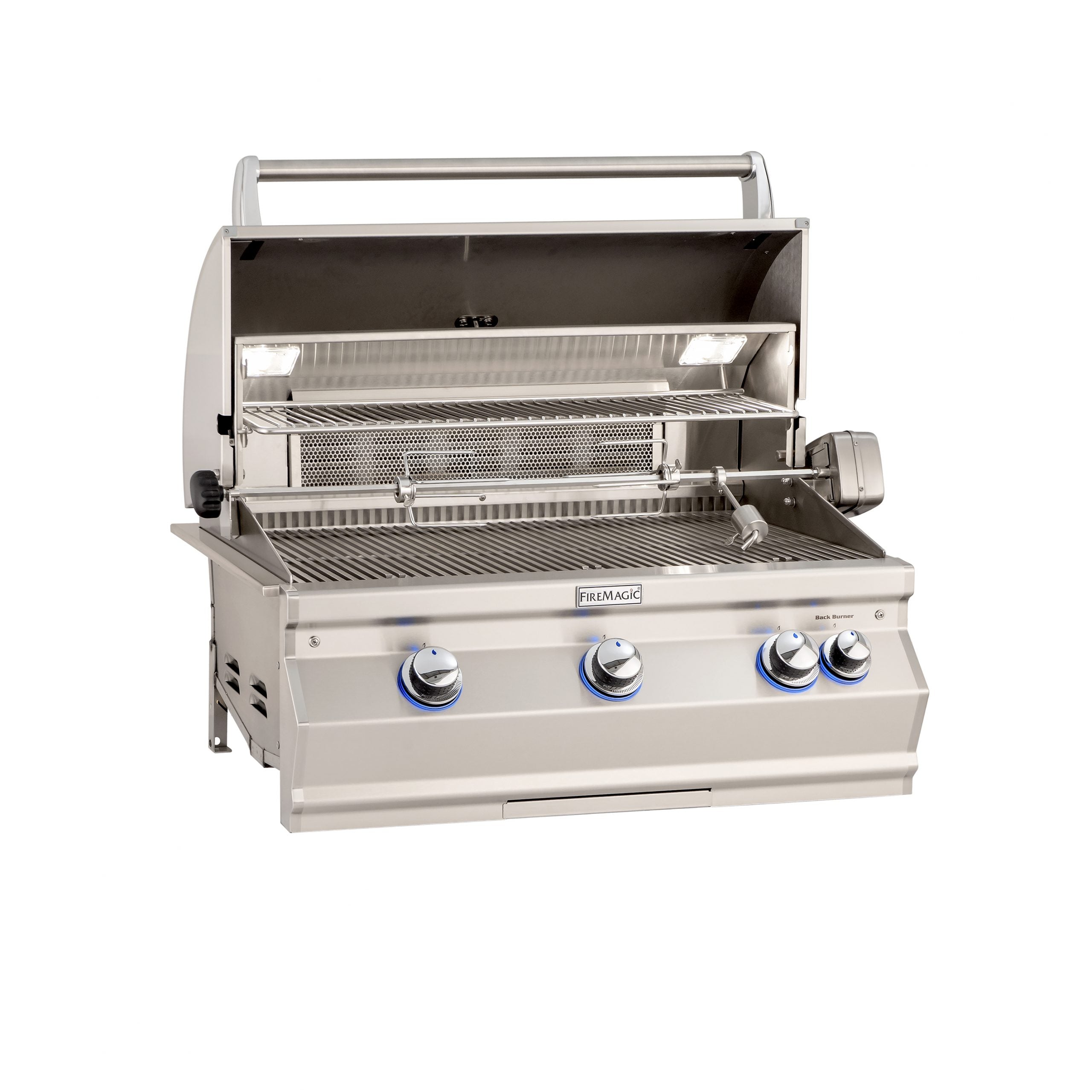 Fire Magic Aurora A540i Built-In Grill - Analog Thermometer With Rotisserie Back Burner