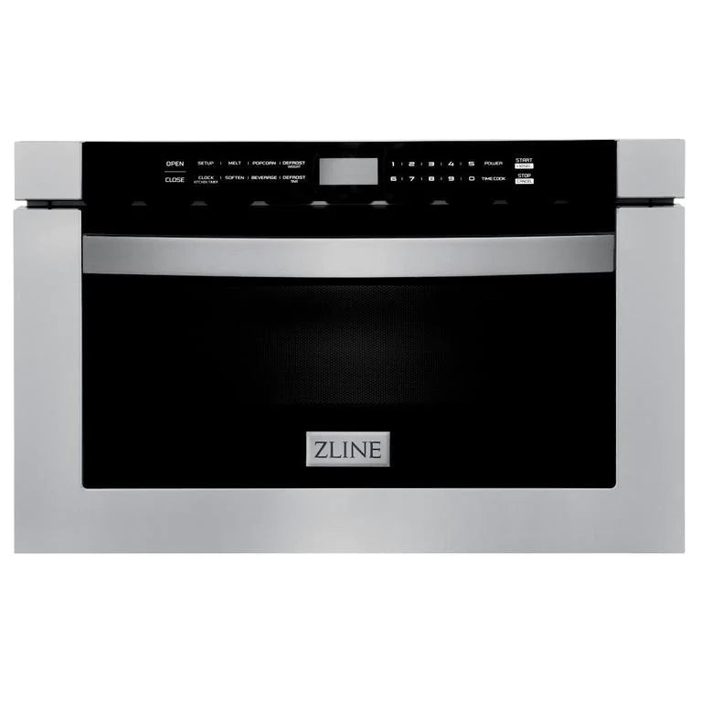 ZLINE 48" Kitchen Package with Stainless Steel Dual Fuel Range, Range Hood, Microwave Drawer and Tall Tub Dishwasher