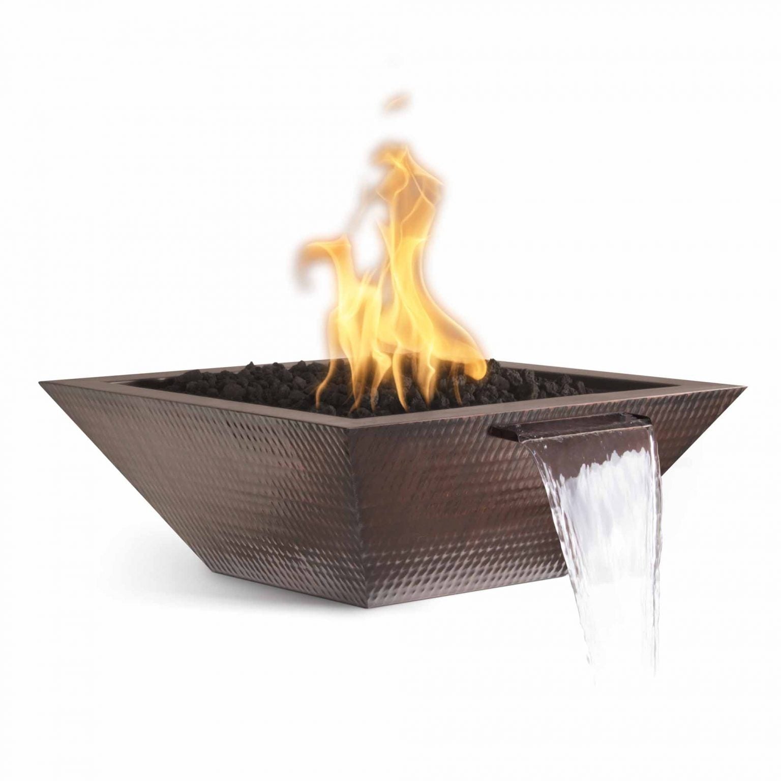 The Outdoor Plus Maya Fire & Water Bowl | Hammered Patina Copper