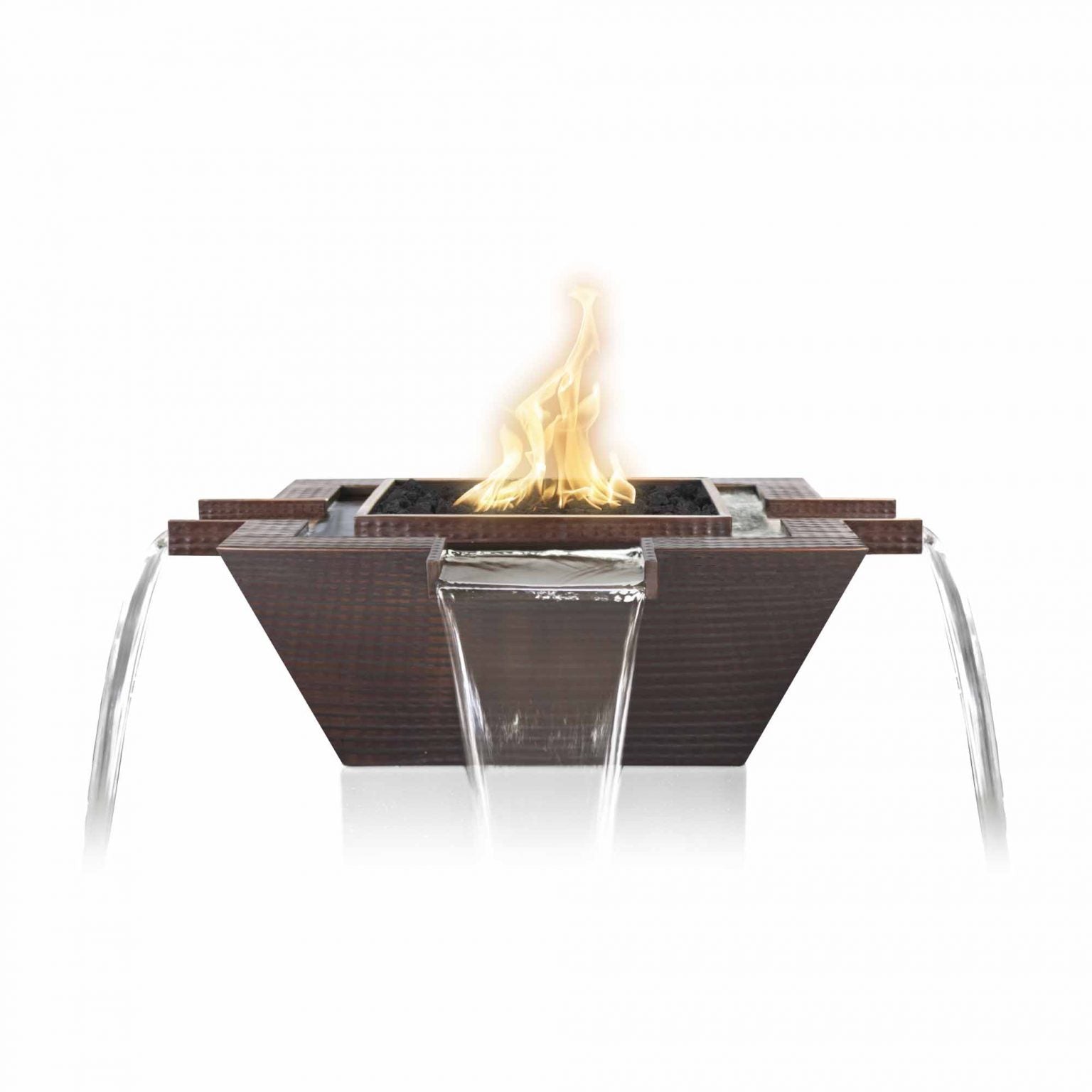 The Outdoor Plus Maya Fire & Water Bowl 4-Way Spill | Hammered Copper