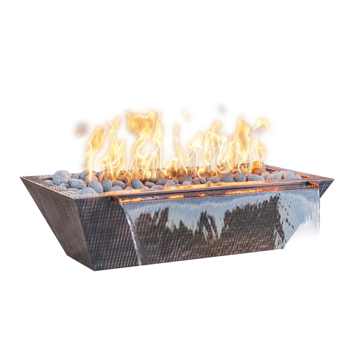 The Outdoor Plus Maya Linear Fire & Water Bowl | Hammered Patina Copper
