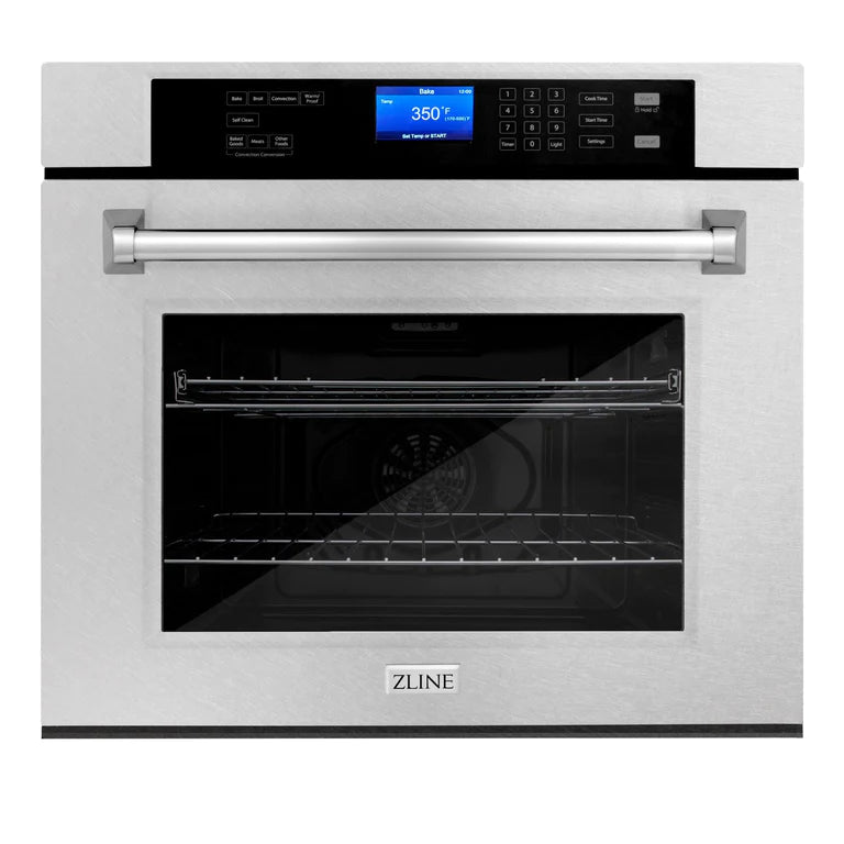 ZLINE 30 in. Professional 5.0 cu.ft. Single Wall Oven in DuraSnow Stainless Steel with Self-Cleaning