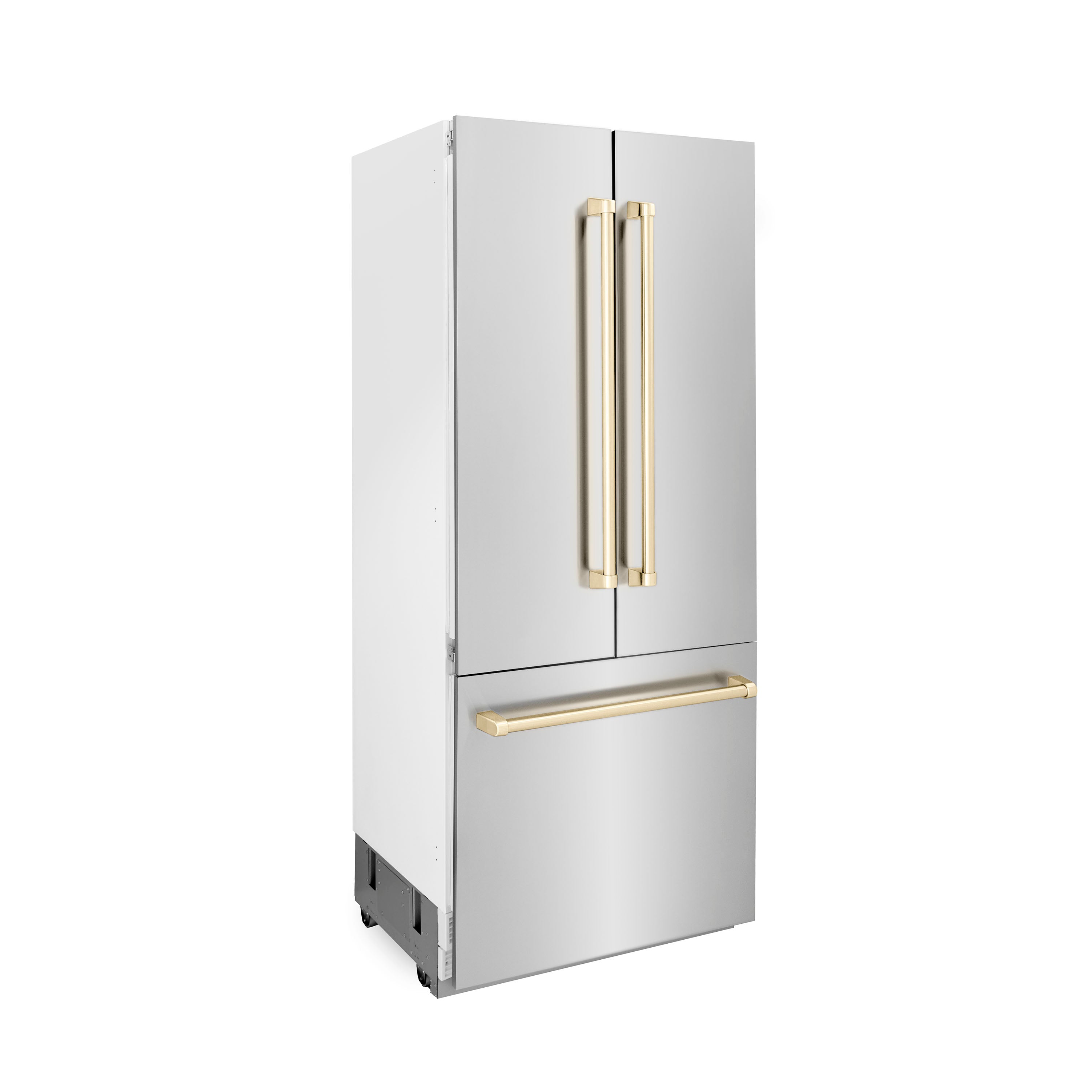 ZLINE Autograph 36 In. 19.6 cu. ft. Built-In Refrigerator with Water and Ice Dispenser with Gold Accents