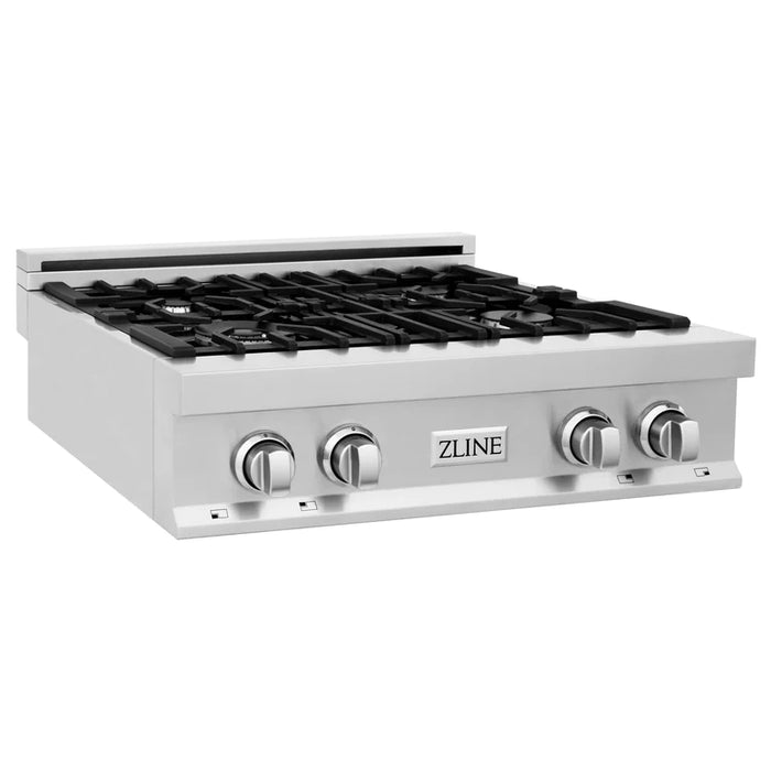 ZLINE 30 in. Rangetop with 4 Gas Burners with Brass Burners