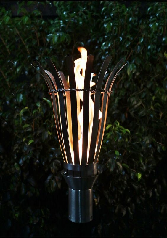 The Outdoor Plus Basket Fire Torch - Stainless Steel