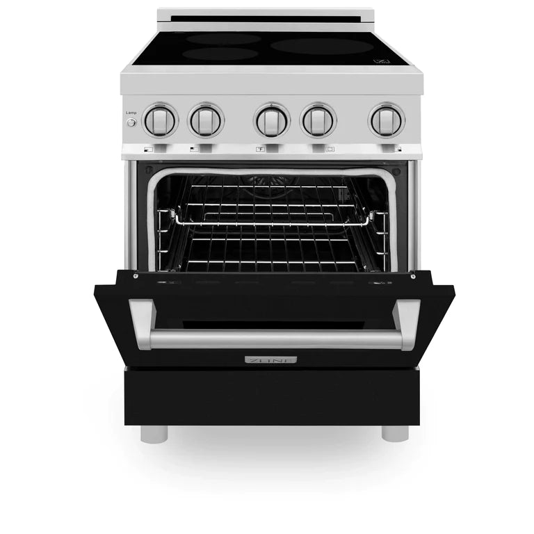 ZLINE 24 Inch Induction Range with a 3 Element Stove and Electric Oven in Black Matte