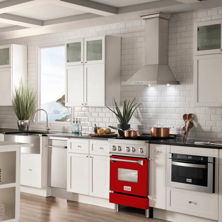 ZLINE 30 Inch 4.0 cu. ft. Induction Range with a 4 Element Stove and Electric Oven in Red Matte, RAIND-RM-30