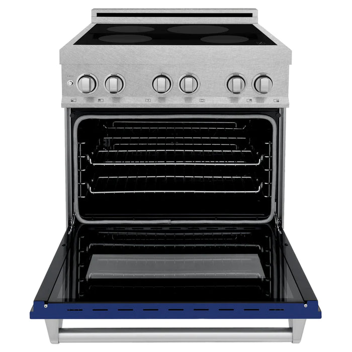 ZLINE 30 In. 4.0 cu. ft. Induction Range with a 4 Element Stove and Electric Oven in Blue Gloss