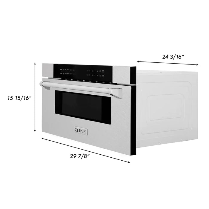 ZLINE 30 Inch 1.2 cu. ft. Built-In Microwave Drawer in DuraSnow® Stainless Steel