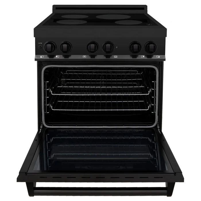 ZLINE 30 Inch 4.0 cu. ft. Induction Range with Electric Oven in Black Stainless Steel