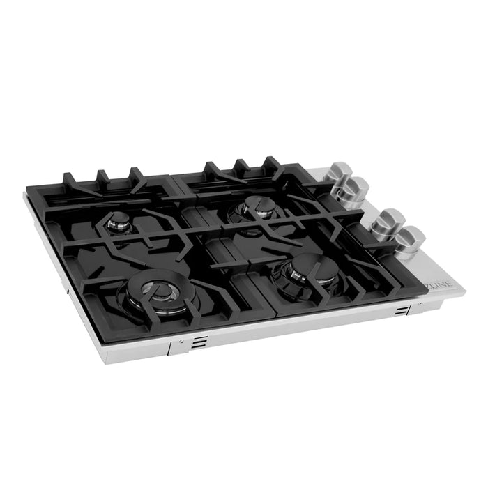 ZLINE 30 in. Dropin Cooktop with 4 Gas Burners and Black Porcelain Top