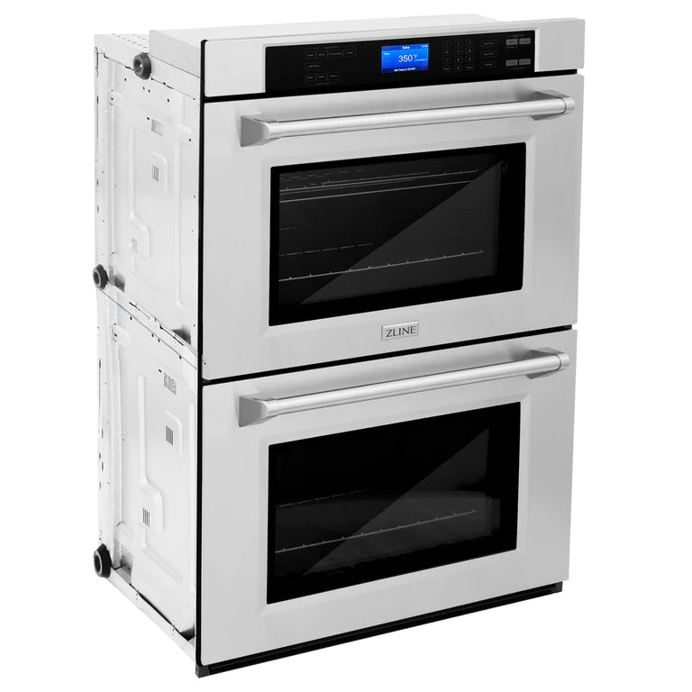 ZLINE Kitchen Package with Refrigeration, 48" Stainless Steel Rangetop, 48" Range Hood and 30" Double Wall Oven