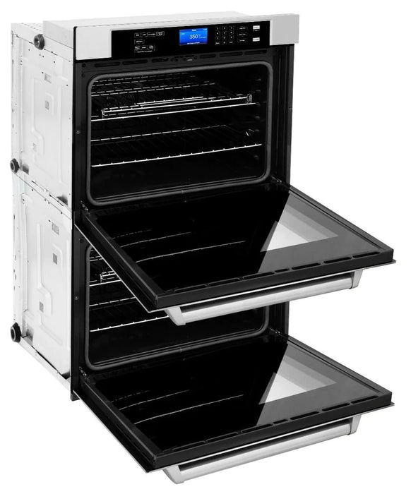ZLINE Kitchen Package with Refrigeration, 30" Stainless Steel Rangetop, 30" Range Hood and 30" Double Wall Oven