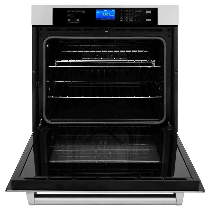 ZLINE Kitchen Package with Refrigeration,  Stainless Steel Rangetop, 30" Single Wall Oven, 30" Microwave Oven