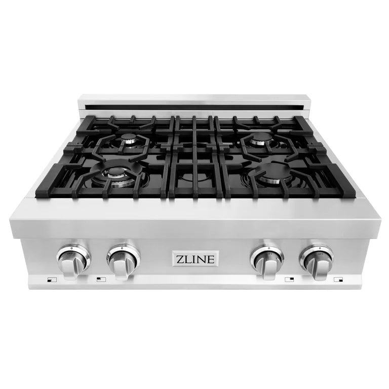 ZLINE Kitchen Package with Refrigeration, 30" Stainless Steel Rangetop, 30" Range Hood and 30" Single Wall Oven