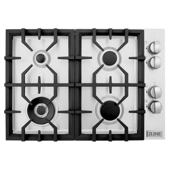 ZLINE 30 in. Stainless Steel Dropin Cooktop with 4 Gas Burners