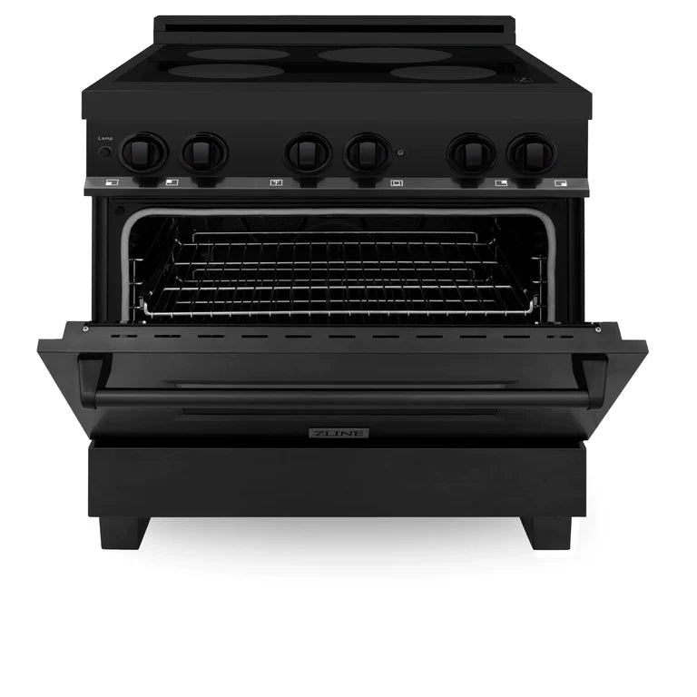 ZLINE 36 In. 4.6 cu. ft. Induction Range with Electric Oven in Black Stainless Steel