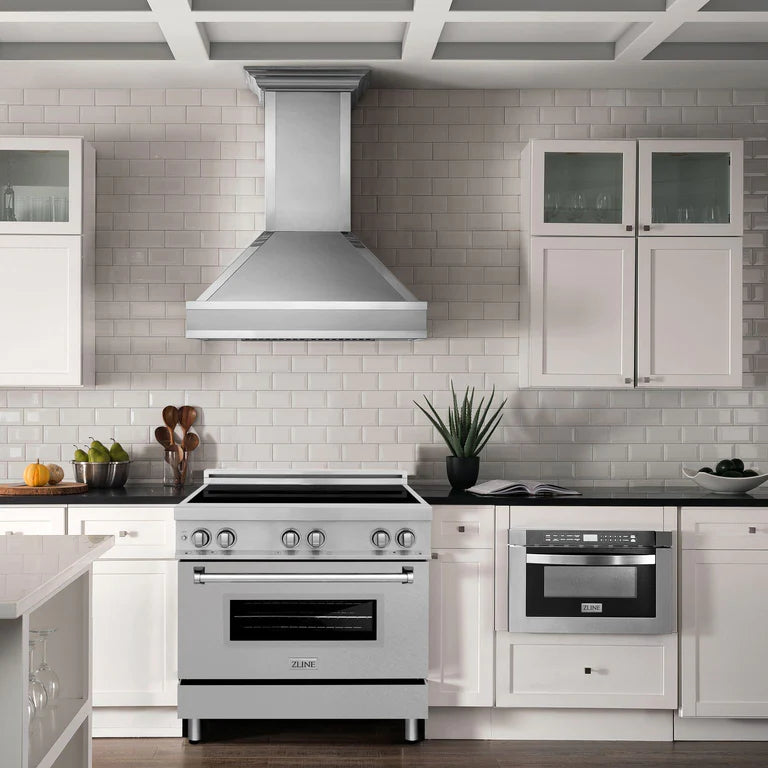 ZLINE 36 Inch 4.6 cu. ft. Induction Range with a 4 Element Stove and Electric Oven in DuraSnow® Stainless Steel
